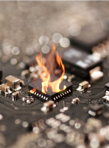 PCB on fire